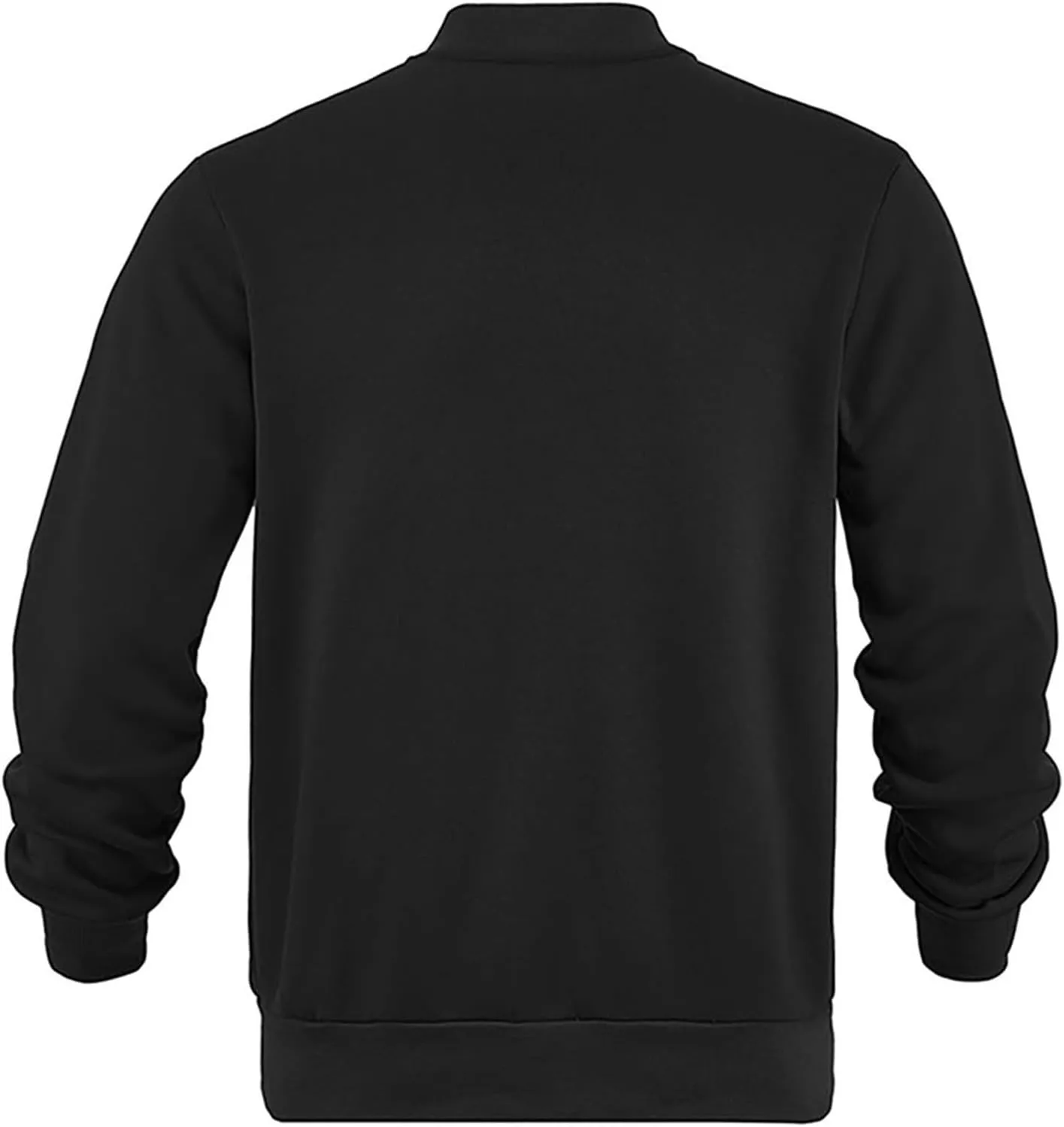 Mens Fleece Lined Jackets Fashion Stand Collar Full Zip Bomber Jacket Workout Athletic Jacket with Pockets
