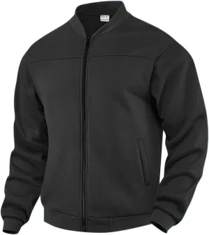 Mens Fleece Lined Jackets Fashion Stand Collar Full Zip Bomber Jacket Workout Athletic Jacket with Pockets
