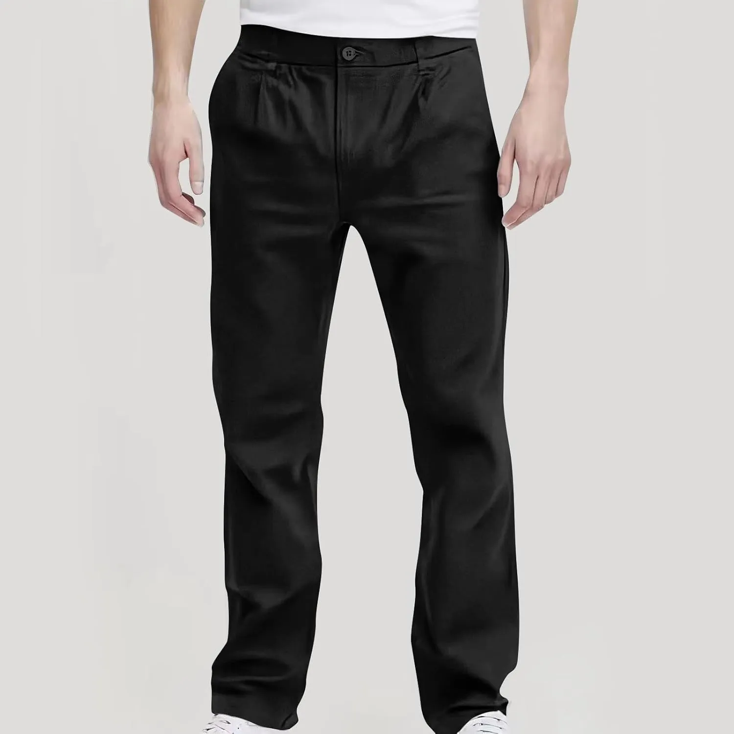 Mens Golf Jogger Pants Stretch Straight Leg Botton Dress Pants Casual Relaxed Fit Business Work Pants Pockets
