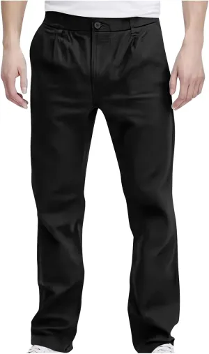 Mens Golf Jogger Pants Stretch Straight Leg Botton Dress Pants Casual Relaxed Fit Business Work Pants Pockets