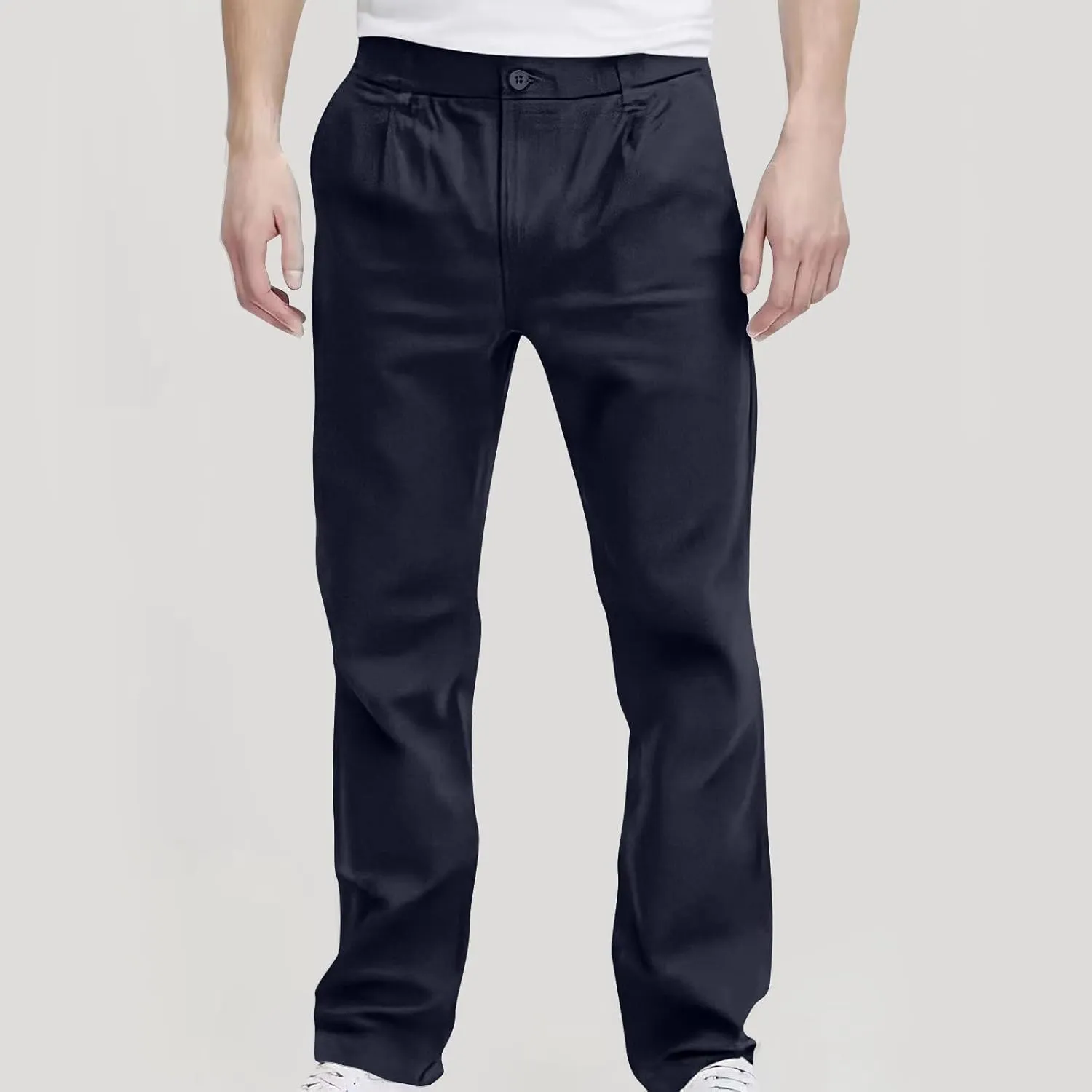 Mens Golf Jogger Pants Stretch Straight Leg Botton Dress Pants Casual Relaxed Fit Business Work Pants Pockets