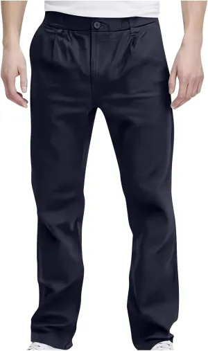 Mens Golf Jogger Pants Stretch Straight Leg Botton Dress Pants Casual Relaxed Fit Business Work Pants Pockets