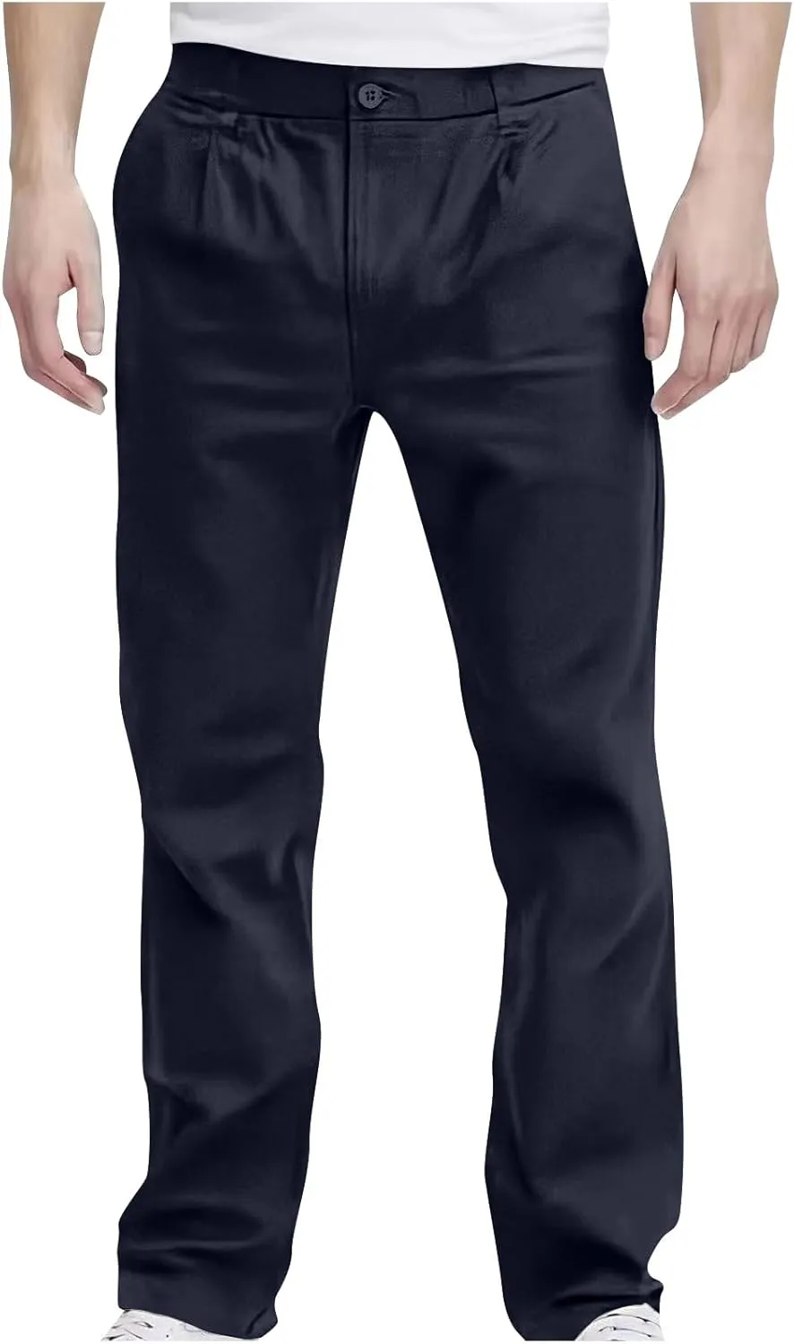 Mens Golf Jogger Pants Stretch Straight Leg Botton Dress Pants Casual Relaxed Fit Business Work Pants Pockets