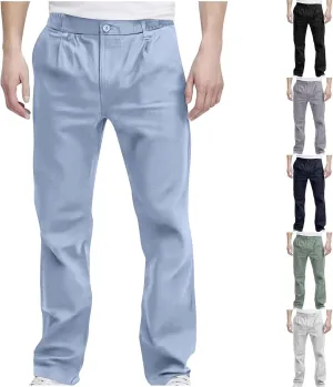 Mens Golf Jogger Pants Stretch Straight Leg Botton Dress Pants Casual Relaxed Fit Business Work Pants Pockets