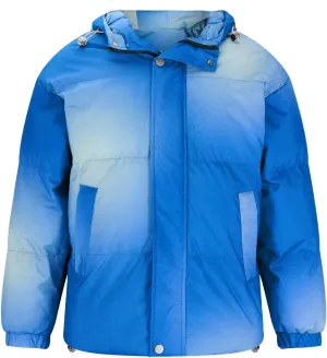 Men's Gradient Hooded Puffer Jacket Winter Warm Down Bubble Coats