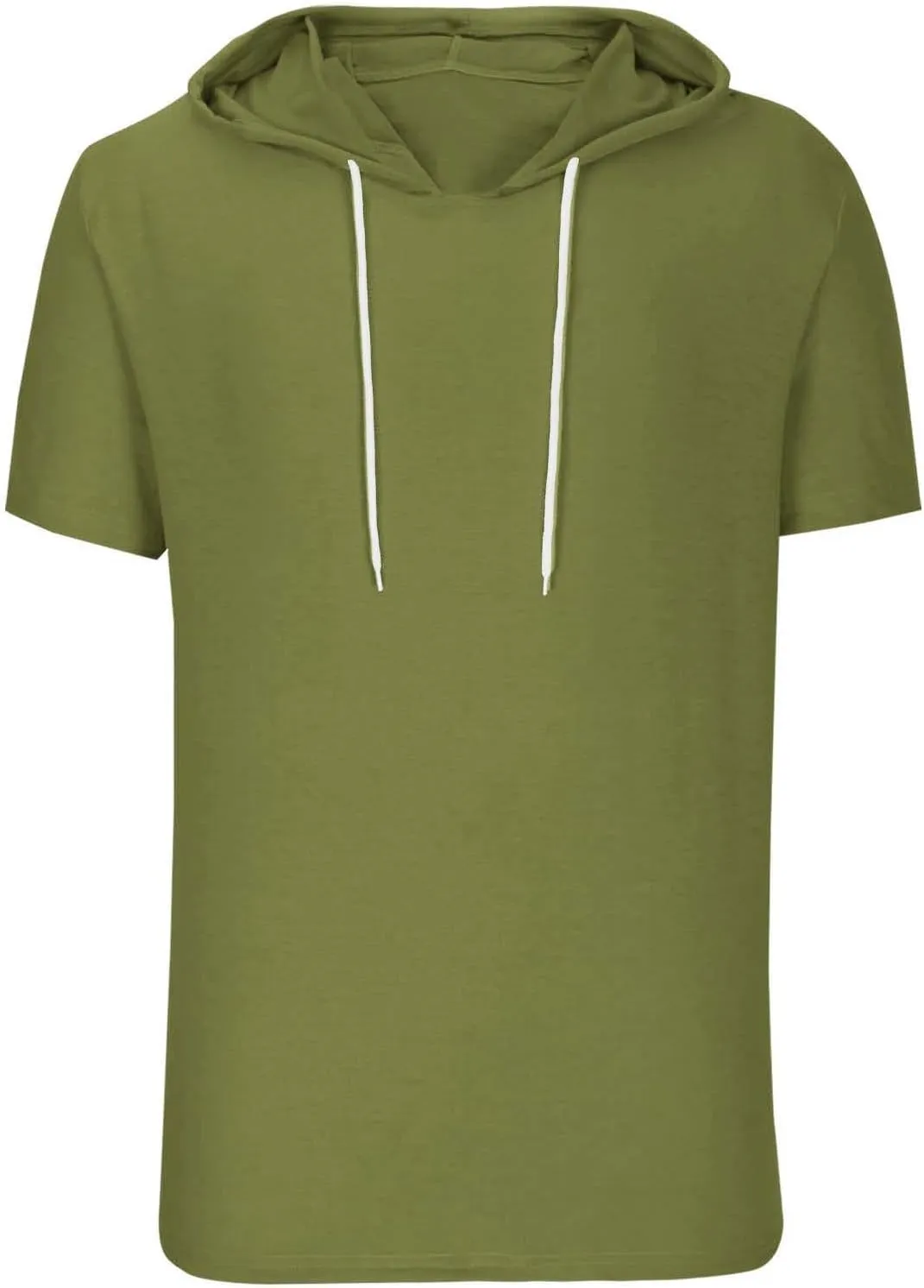 Mens Hoodies T-Shirts Slim Fit Short Sleeve Casual Lightweight Drawstring Hooded Muscle Shirts Workout Gym Sweatshirt