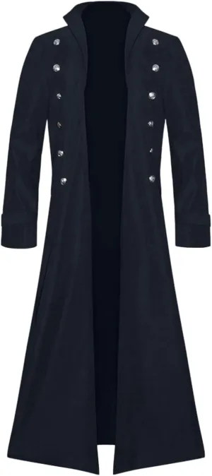 Mens Long Trench Coat, Gutori Men's Steampunk Vintage Jacket Retro Gothic Victorian Frock Coat Uniform Tailcoat Costume