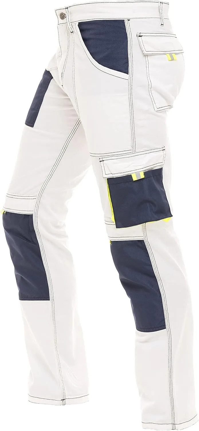 Men's Painter Pants Carpenter Tactical Field Pants Cargo Trousers with Cordura Reinforced Knees Pads & Utility Pockets