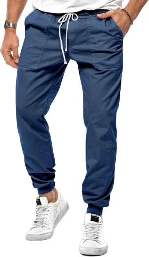 Men's Pants Casual Cargo Athletic Hiking Joggers Pant Baggy Drawstring Elastic Waist Sweatpants Workout Gym Trousers
