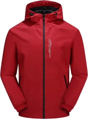 Men's Rain Suit Waterproof Rain jacket Breathable Comfortable Raincoat with Hooded Rain Gear for Leisure, Outdoor
