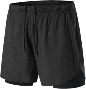 Men's Running Shorts 5 Inch Quick Dry Breathable Workout Dry Fit Gym Training Shorts with Zipper Pocket Men's Running Short