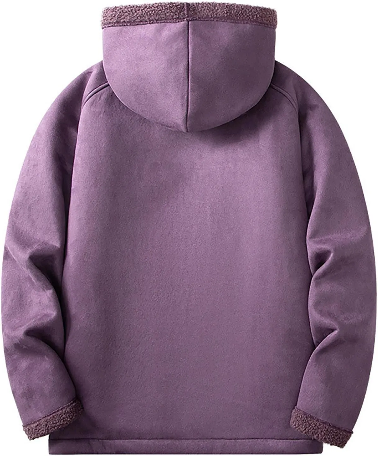 Men's Sherpa Hoodie Jacket Fleece Lined Zip Up Warm Hoodies Sweatshirt Winter Zipper Sweater Hooded Coat