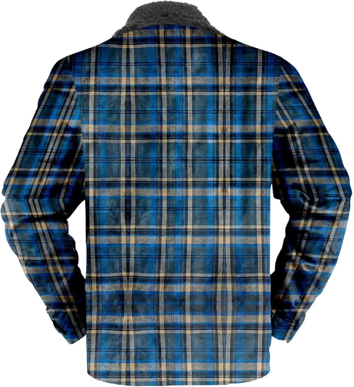 Men's Sherpa Lined Flannel Shirt Jacket Heavy Thick Flannel Plaid Jacket Fleece Lined Jackets Coat for Men