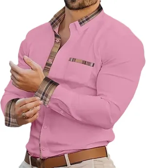Men's Shirt Men's Printed Casual Buttons Long Sleeved Shirt