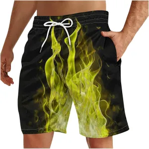 Mens Shorts Casual Low Waisted Drawstring Beach Shorts Lightweight Fashion Print Lounge Shorts Pants with Pocekts