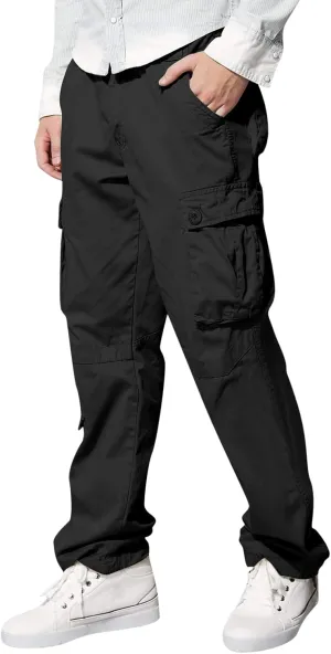 Men's Straight Cargo Pants Baggy Mulit Pockets Sweatpants Casual Loose Fashion Sport Jogger Trousers