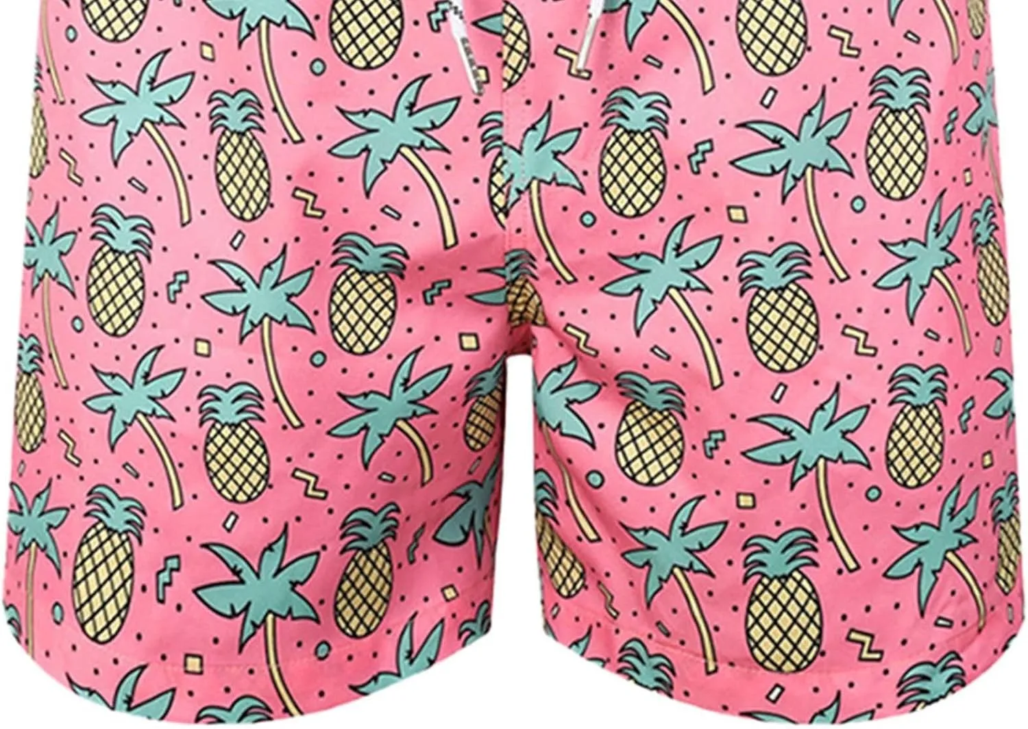 Mens Summer 3D Printed Hawaiian Shorts Drawstring Quick Dry Breathable Beach Pants with Mesh Liner Casual Funny Swim Trunks
