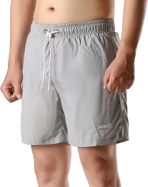 Men's Summer Casual Shorts Lounge Solid Color Work Shorts Drawstring Elastic Loose Fit Lightweight Beach Shorts