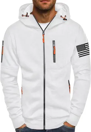 Men'S Sweatshirts Winter Hooded Vintage Hoodie With Long Sleeve Hoodie Solid Color Top Logo Sleeve Graphic