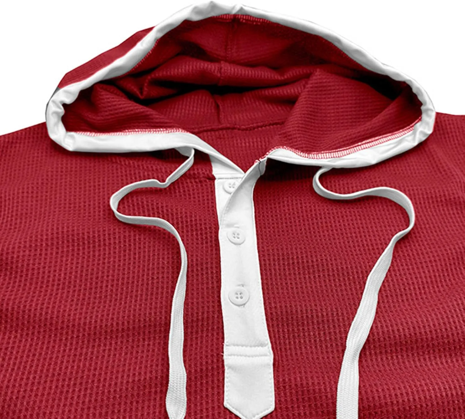 Men's Waffle Workout Hooded Tank Tops Button Down Sleeveless Gym Hoodies Color Block Training Athletic Muscle Pullover