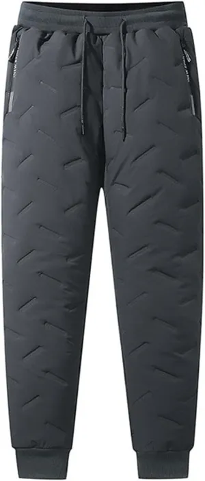 Mens Winter Fleece Sweatpants Sherpa Lined Pants Active Drawstring Jogger Trousers Winter Warm Joggers Pants