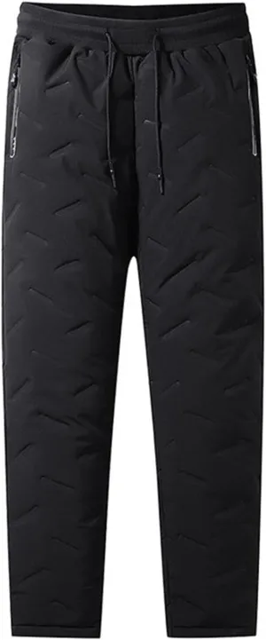 Mens Winter Fleece Sweatpants Sherpa Lined Pants Active Drawstring Jogger Trousers Winter Warm Joggers Pants