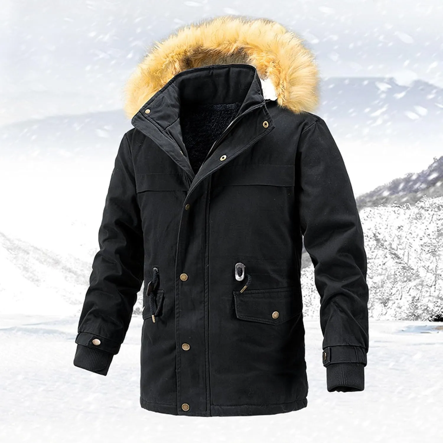 Men's Winter Skiing Jackets Waterproof Fleece Coats Insulated Thermal Snowboard Jacket Parka Raincoat with Hooded