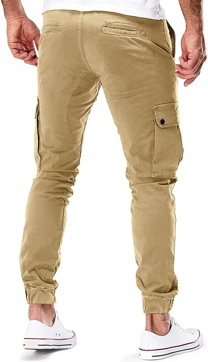 Mens Workout Cargo Sweatpants Pants Tooling Camouflage Pants Men's Heavyweight Fleece Cargo Sweatpants Elastic Waist