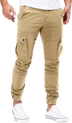 Mens Workout Cargo Sweatpants Pants Tooling Camouflage Pants Men's Heavyweight Fleece Cargo Sweatpants Elastic Waist