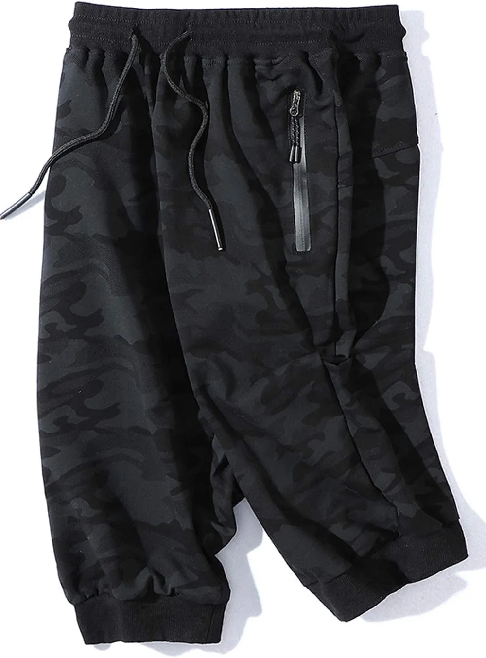 Mr.Stream Men's Lounge Printed Capri 3/4 Cropped Camouflage Cotton Casual Board Basketball Shorts