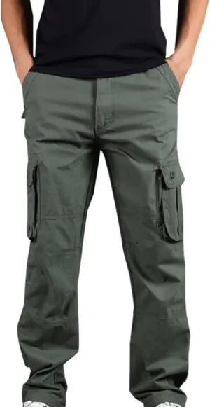 Muscularfit Mens Cargo Pants Relaxed Fit Cotton Outdoor Jogger Athletic Pants Loose Trousers Causal Straight Sweatpants 2023