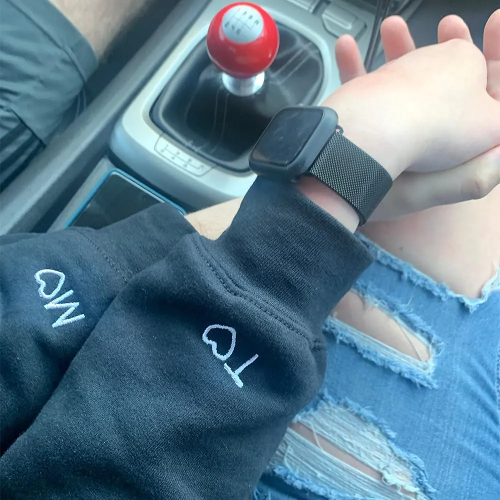 NAZENTI Custom Embroidered Roman Numeral Hoodies, Matching Hoodies for Couples, Christmas Valentines Day Gifts for Him Her