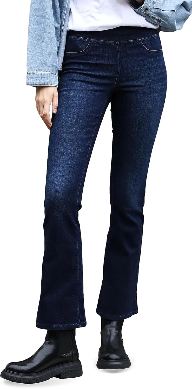 OFLUCK Women's High Waisted Skinny Flared Jeans Slim Fit Stretchy Comfy Denim Pants with Pockets Blue