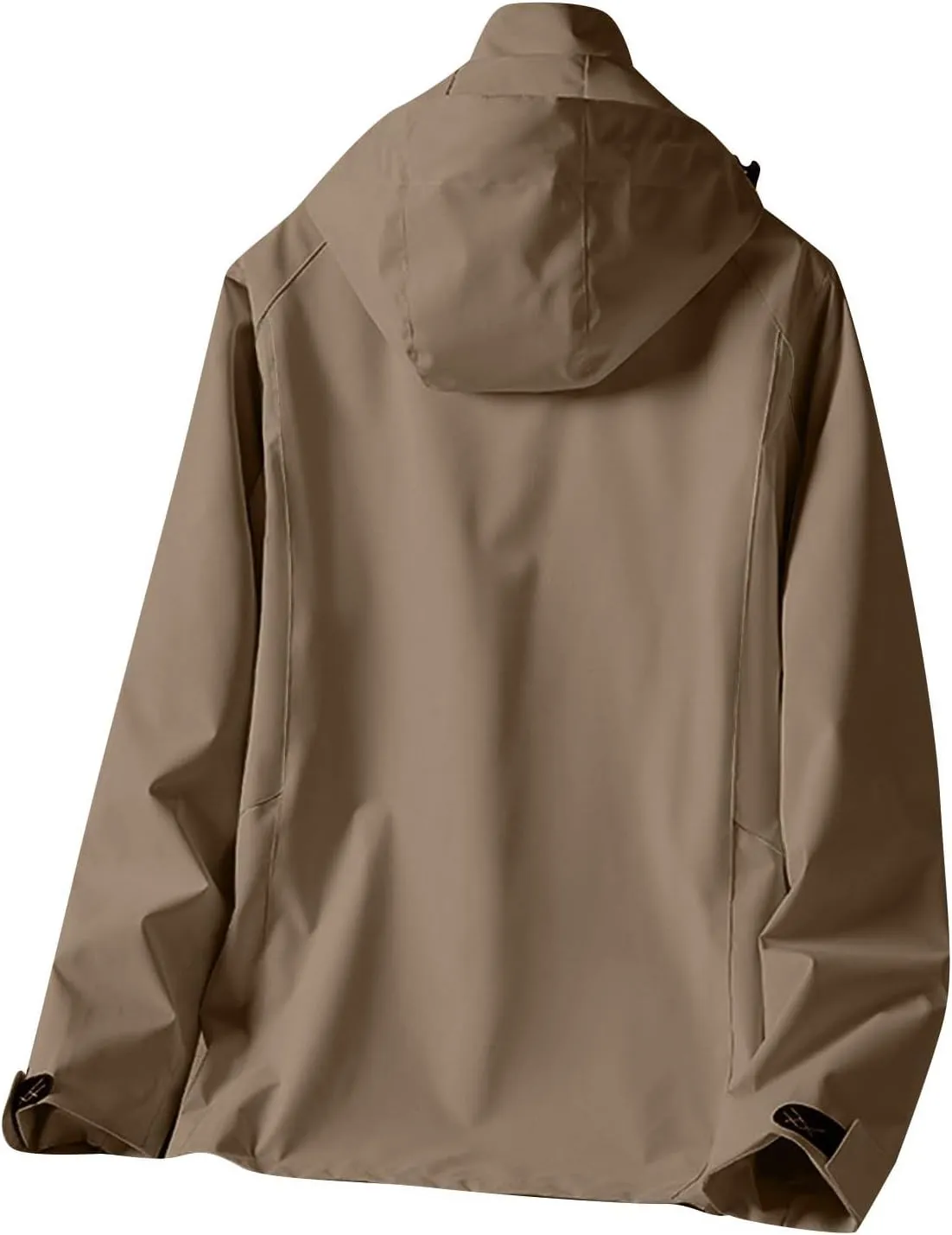 Packable Rain Jacket Men Waterproof Raincoat Lightweight Outdoor Hooded Rain Coats Plus Size Windbreaker with Pocket
