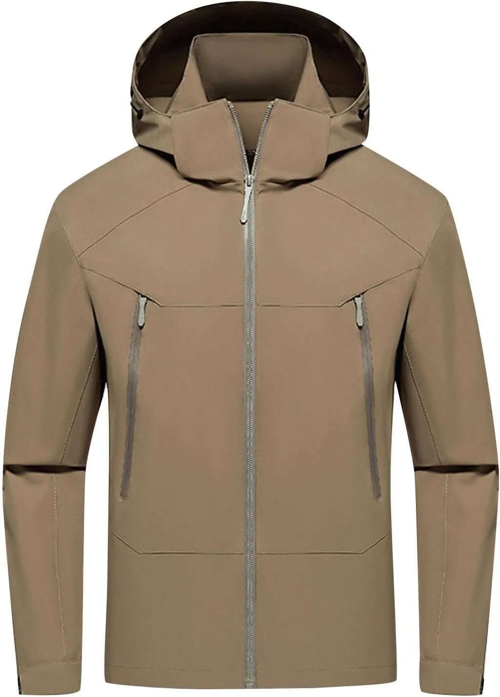 Packable Rain Jacket Men Waterproof Raincoat Lightweight Outdoor Hooded Rain Coats Plus Size Windbreaker with Pocket