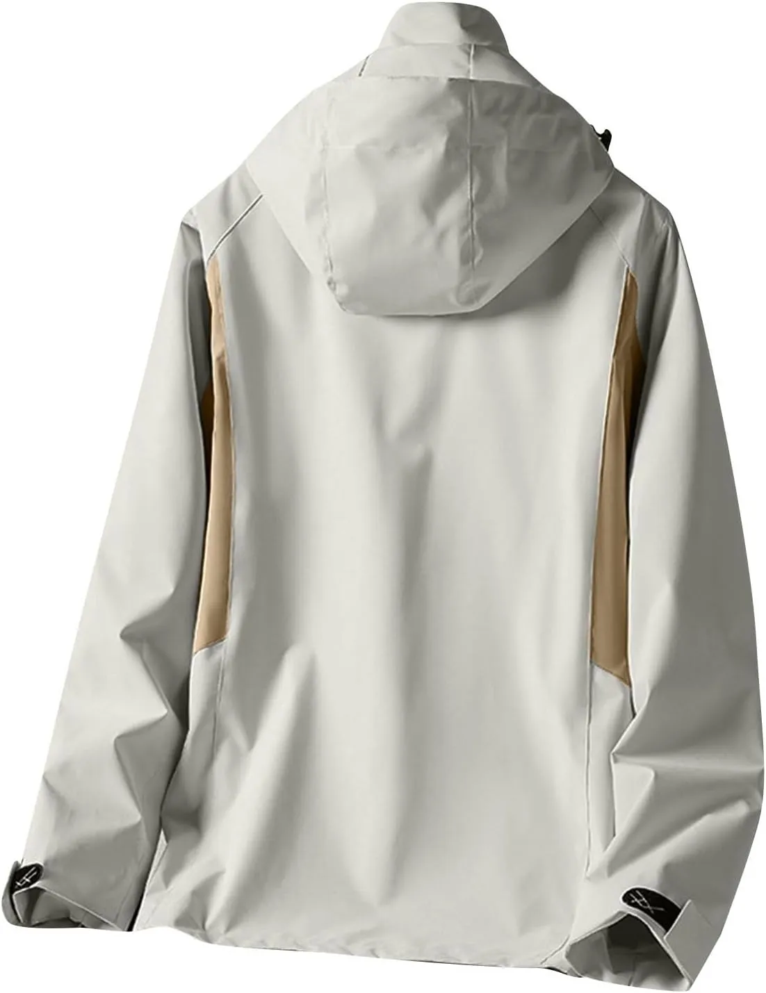 Packable Rain Jacket Men Waterproof Raincoat Lightweight Outdoor Hooded Rain Coats Plus Size Windbreaker with Pocket