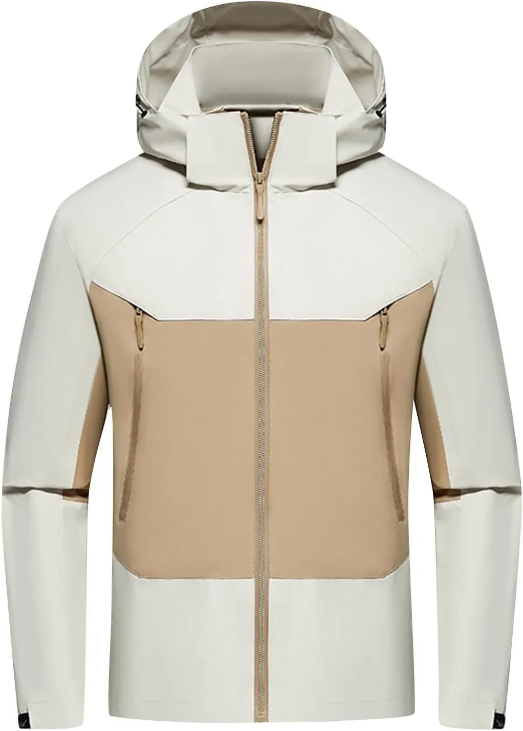 Packable Rain Jacket Men Waterproof Raincoat Lightweight Outdoor Hooded Rain Coats Plus Size Windbreaker with Pocket