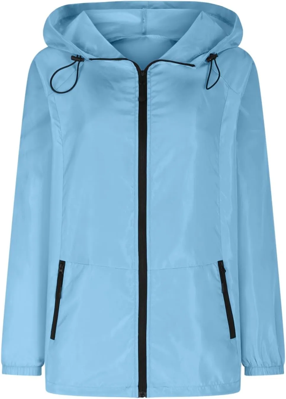 Packable Rain Jacket Women Lightweight Waterproof Raincoat with Hood Cycling Bike Jacket Windbreaker Versatile Coat
