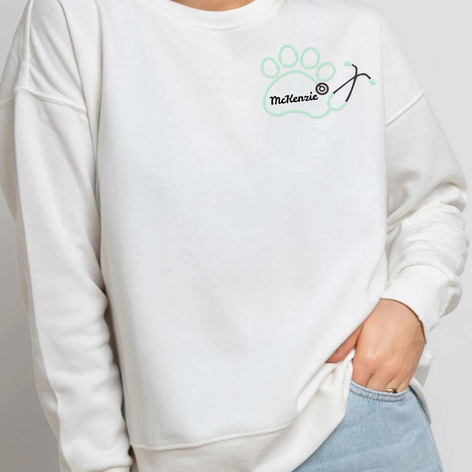 Personalized Veterinarian Embroidered Sweatshirt, Custom Vet Tech Shirt, Veterinary Technician Week Gifts, Veterinary Gifts