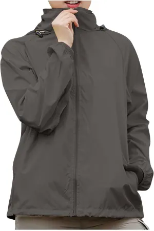 Rain Jacket Women Lightweight Hooded Raincoat Waterproof Windbreaker Jackets Packable Rain Coats with Pockets