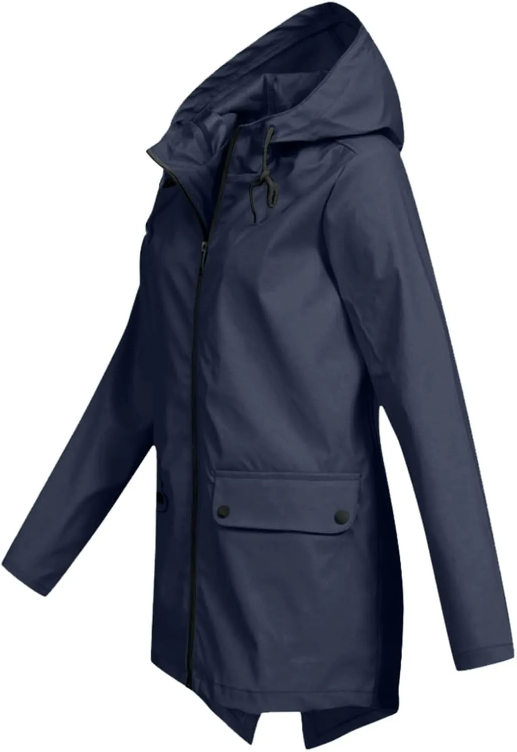 Raincoat Women Waterproof Long Hooded Trench Coats Lined Windbreaker Travel Jacket S-XXL