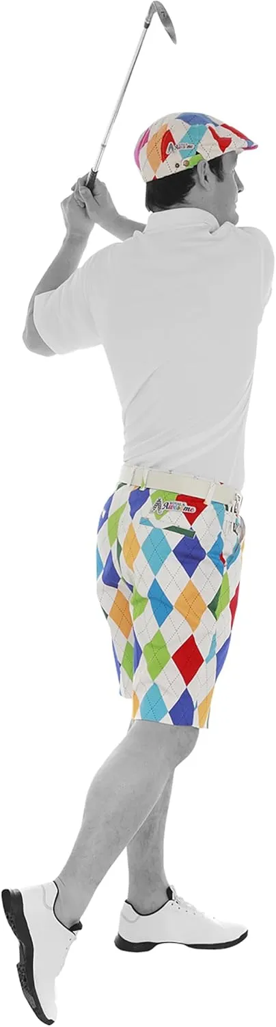 Royal & Awesome Mens Golf Shorts, Crazy Golf Shorts For Men, Plaid Shorts Men - Golf Tool Included