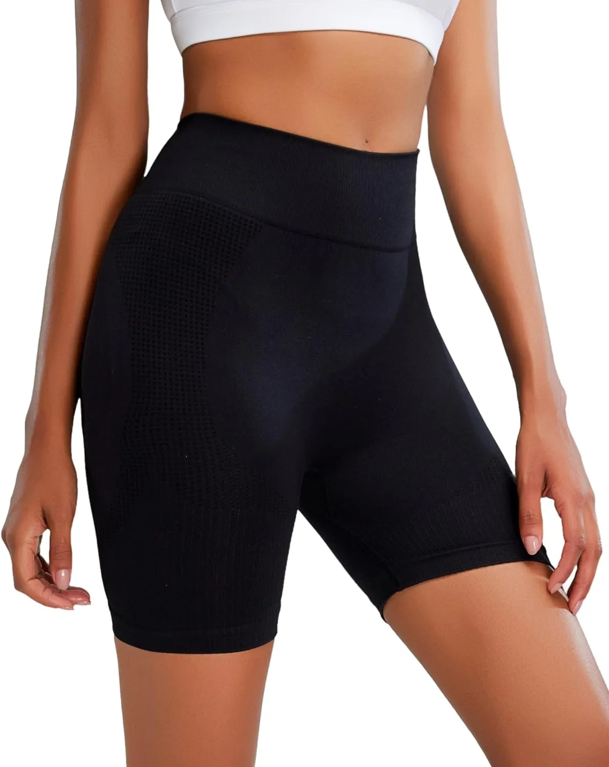 RUNNING GIRL Seamless Workout Gym Shorts for Women Scrunch Butt,High Waist Tummy Control Athletic Running Biker Shorts