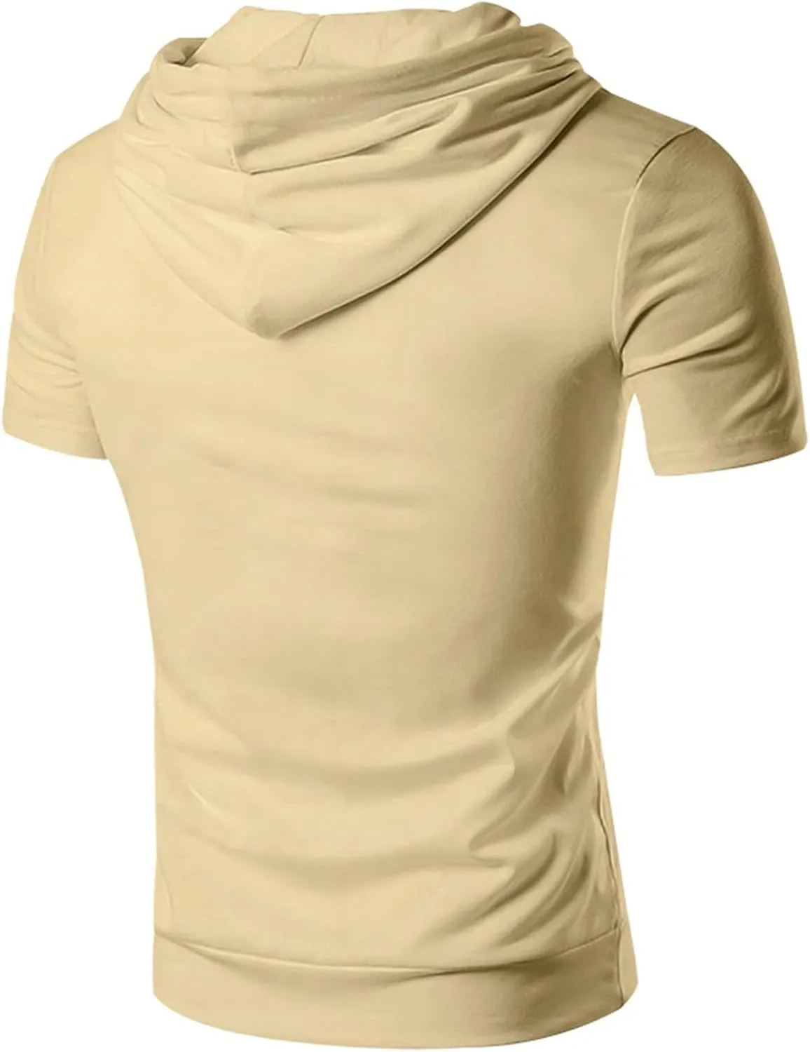Short Sleeve Hoodies for Men Summer Shirts Hooded with Pockets V Neck Pullover Tops Tshirt Fashion Lightweight Tees