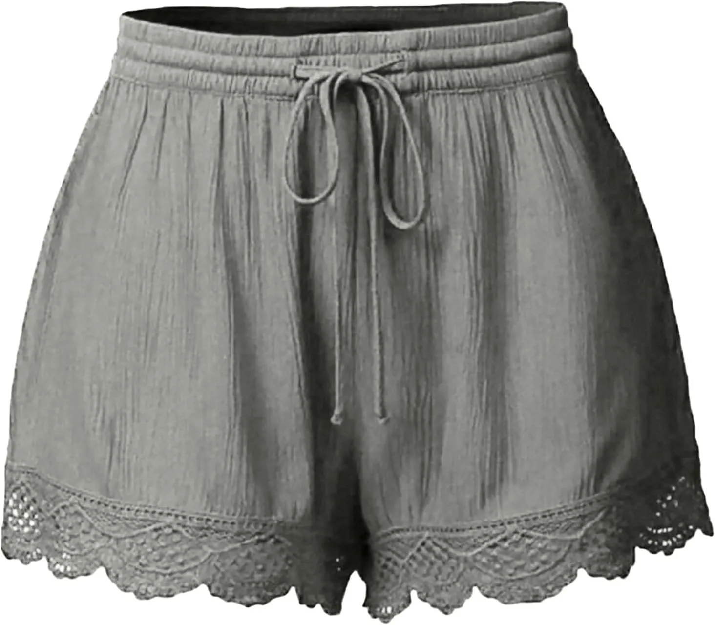 Shorts for Women 2024 Comfy Lace Lounge Shorts Trendy Casual High Waisted Drawstring Summer Beach Shorts Plus Size
