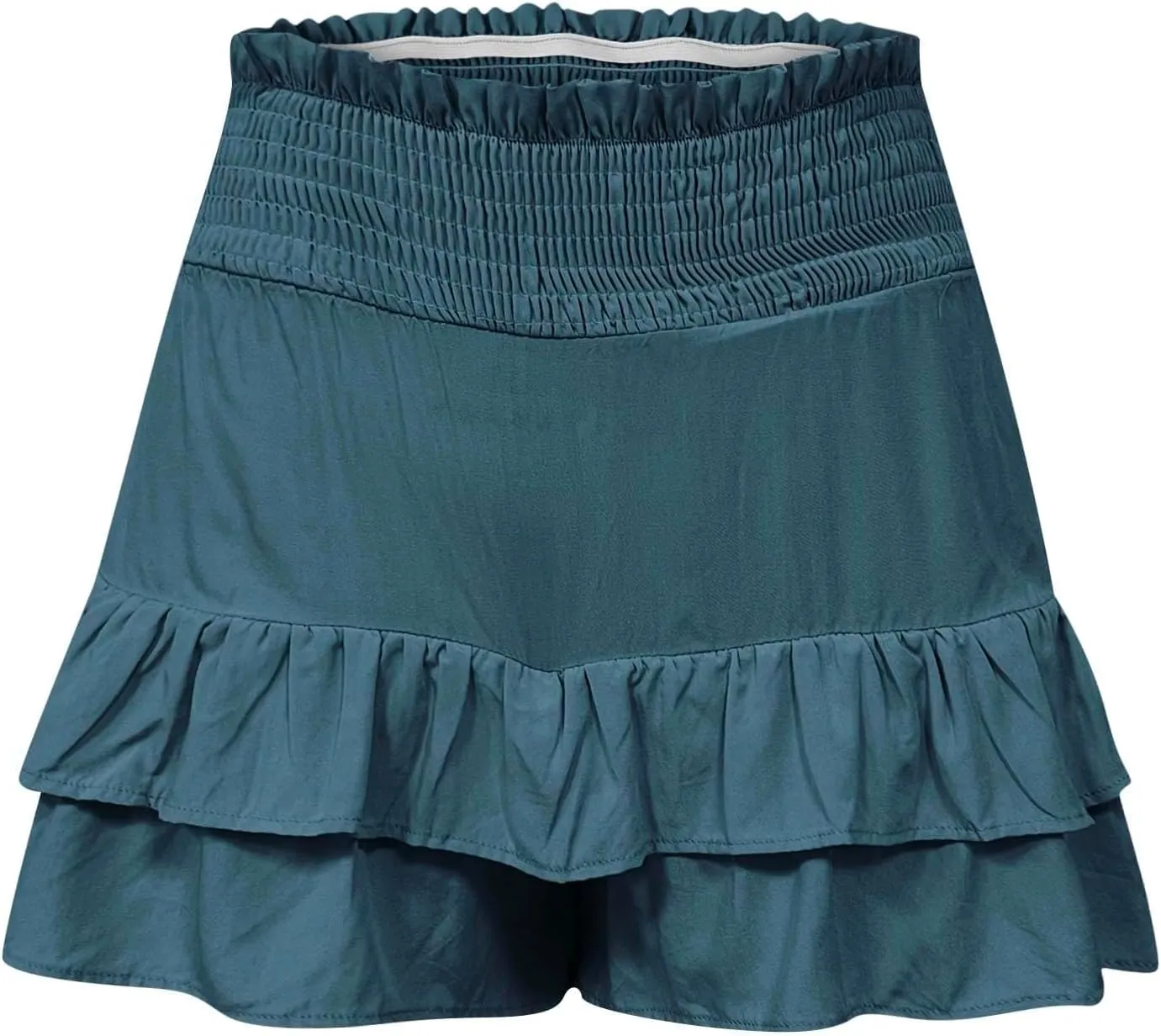 Shorts for Women Trendy Summer 2024 Elastic High Waisted Cute Ruffle Shorts Casual Beach Comfy Bermuda Short Pants