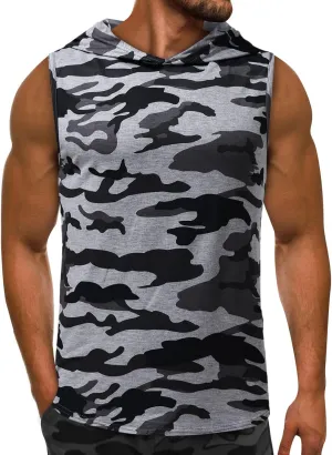 Sleeveless Hoodies for Men Workout Hooded Tank Tops Muscle Shirts Fashion Gym Undershirts Lightweight Casual Vest