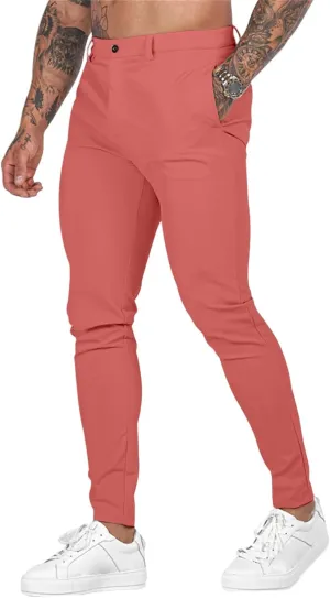 Stretch Dress Pants for Men Slim Fit Fashion Flat Front Slacks Casual 2025 Summer Outdoors Sports Tapered Pants