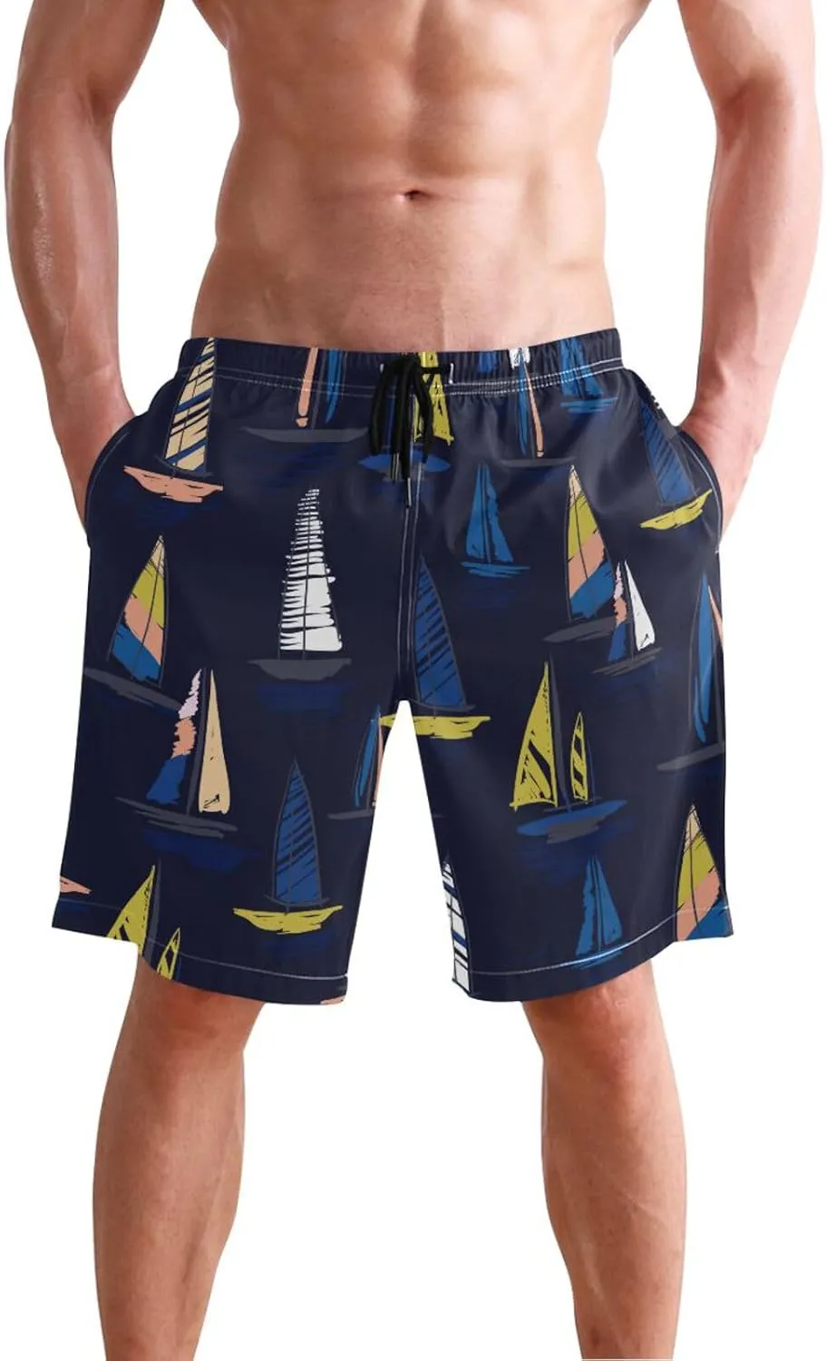 susiyo Summer Colorful Wind Surf Mens Swim Trunks Quick Dry Board Beach Shorts Swimwear