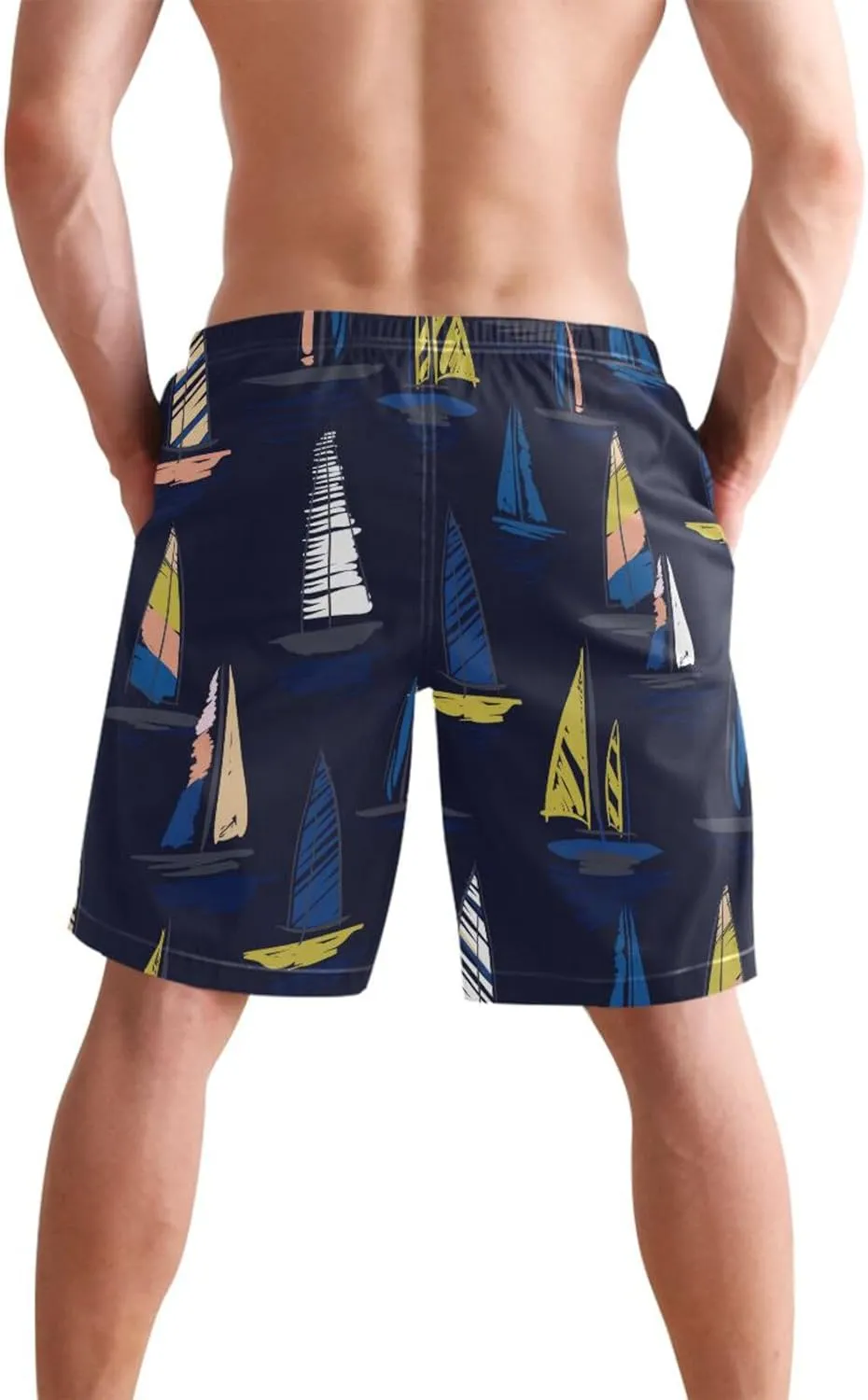 susiyo Summer Colorful Wind Surf Mens Swim Trunks Quick Dry Board Beach Shorts Swimwear